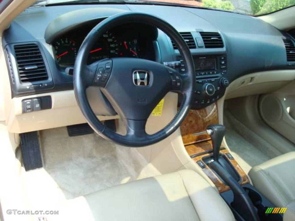 2003 Accord EX V6 Coupe - San Marino Red / Ivory photo #10
