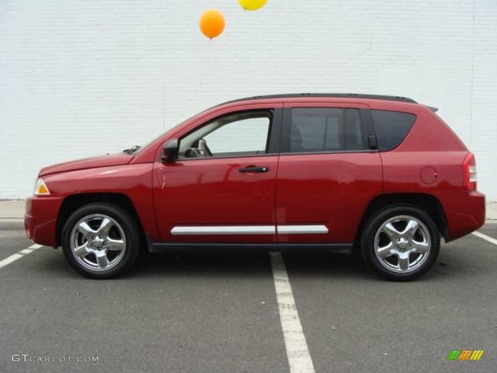 2007 Compass Limited 4x4 - Inferno Red Crystal Pearlcoat / Pastel Pebble Beige photo #3