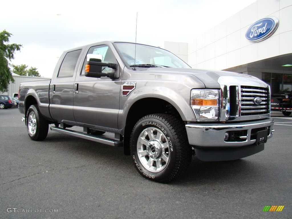 2010 F250 Super Duty Lariat Crew Cab 4x4 - Sterling Gray Metallic / Ebony photo #1