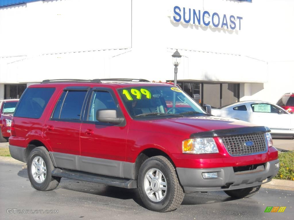 2003 Expedition XLT - Laser Red Tinted Metallic / Flint Grey photo #1