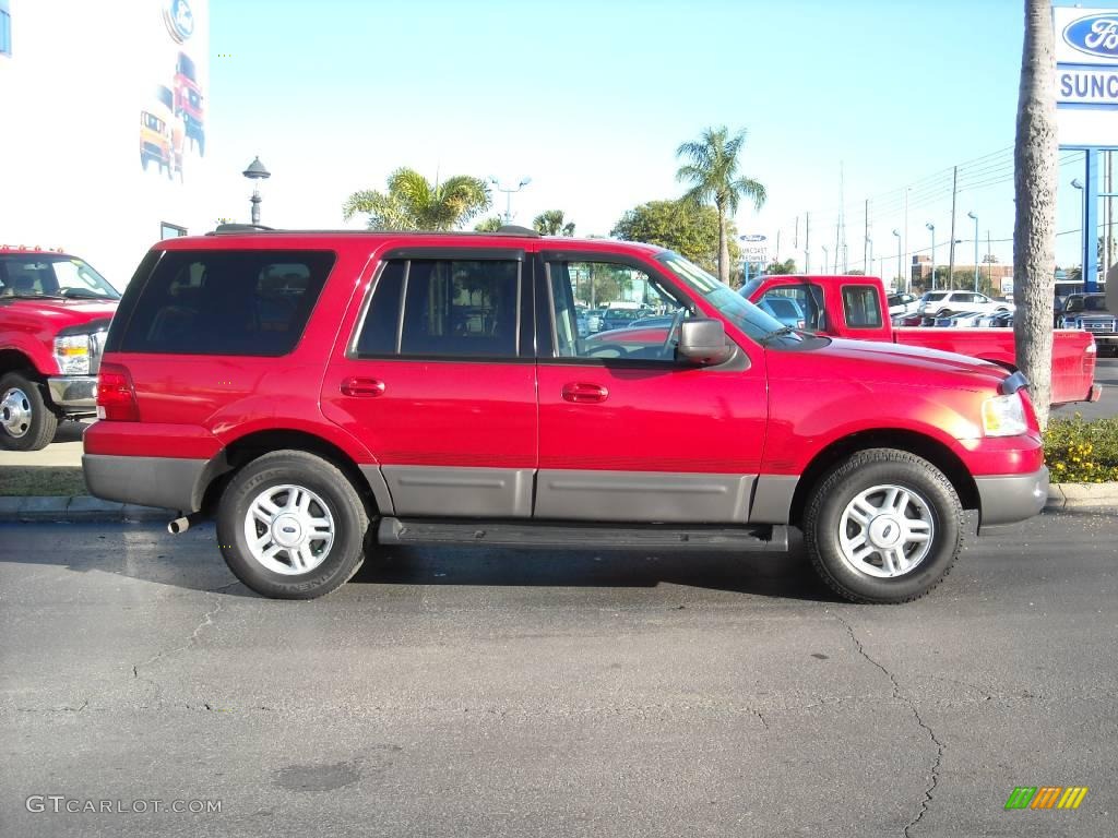 2003 Expedition XLT - Laser Red Tinted Metallic / Flint Grey photo #2