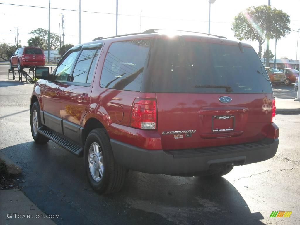 2003 Expedition XLT - Laser Red Tinted Metallic / Flint Grey photo #5