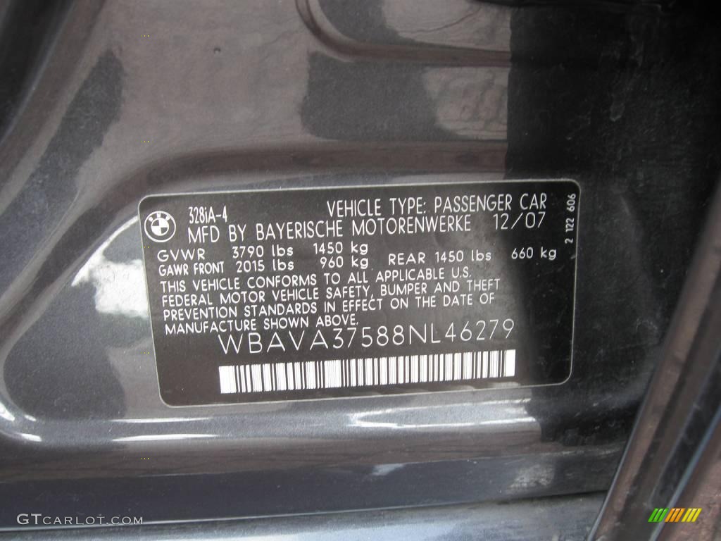 2008 3 Series 328i Sedan - Sparkling Graphite Metallic / Black photo #22