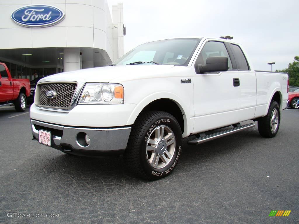 2006 F150 Lariat SuperCab 4x4 - Oxford White / Tan photo #6