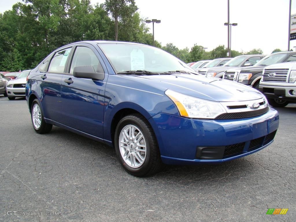 2009 Focus SE Sedan - Vista Blue Metallic / Medium Stone photo #1