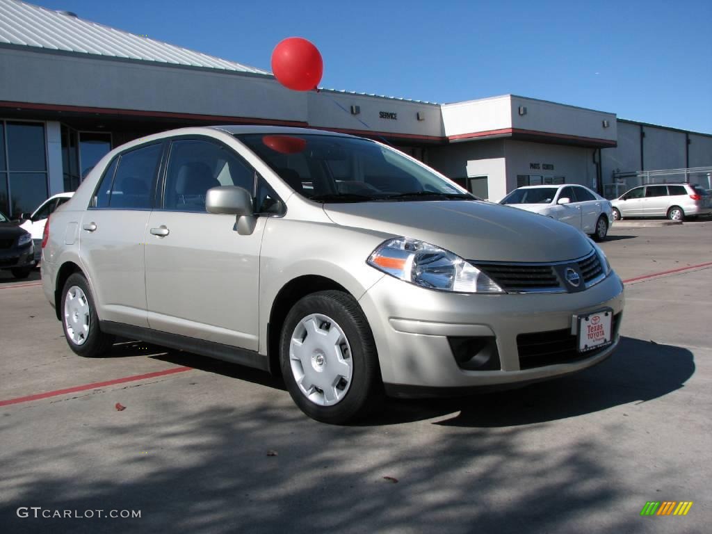 2008 Versa 1.8 S Sedan - Sandstone Metallic / Charcoal photo #1