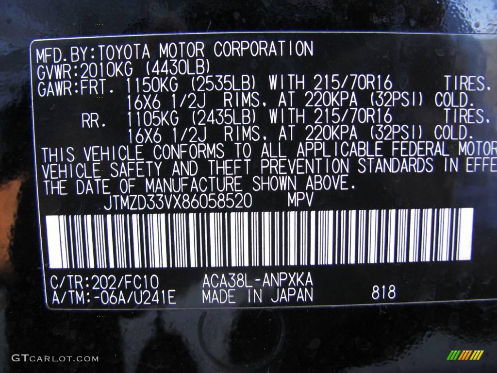 2008 RAV4 I4 - Black / Ash photo #15
