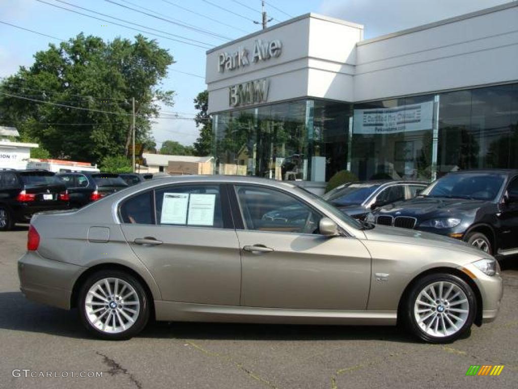 2009 3 Series 335xi Sedan - Platinum Bronze Metallic / Saddle Brown Dakota Leather photo #1