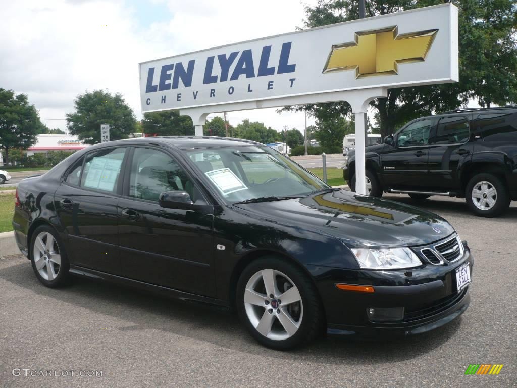 2007 9-3 Aero Sport Sedan - Black / Parchment/Black photo #1