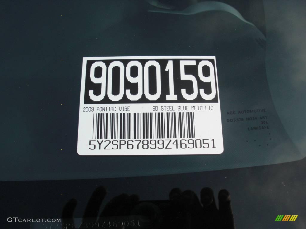 2009 Vibe  - Steel Blue Metallic / Ebony photo #10