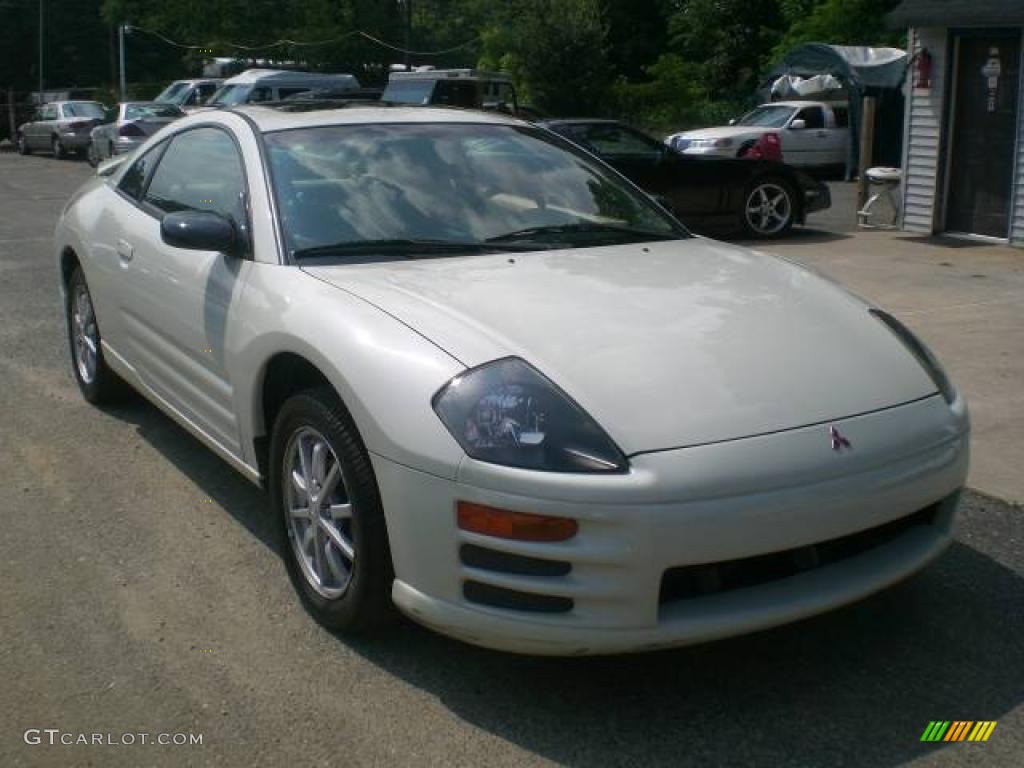 2001 Eclipse GS Coupe - Dover White Pearl / Beige photo #3