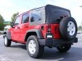2009 Flame Red Jeep Wrangler Unlimited X  photo #2