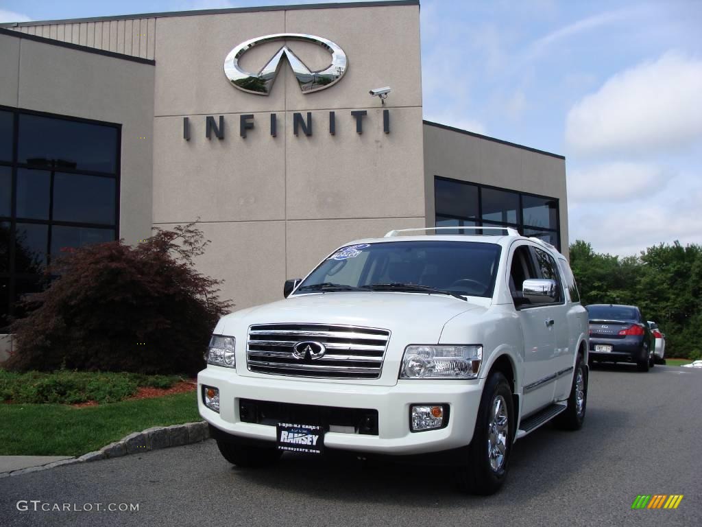 2007 QX 56 4WD - Ivory White Pearl / Willow Beige photo #1