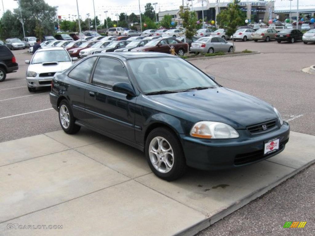 1998 Civic EX Coupe - Dark Green Pearl Metallic / Gray photo #6