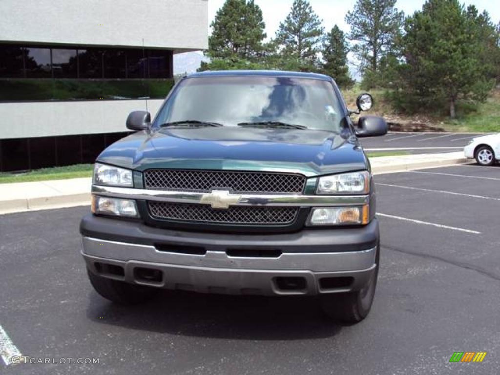 2005 Silverado 1500 LS Crew Cab 4x4 - Dark Green Metallic / Tan photo #2