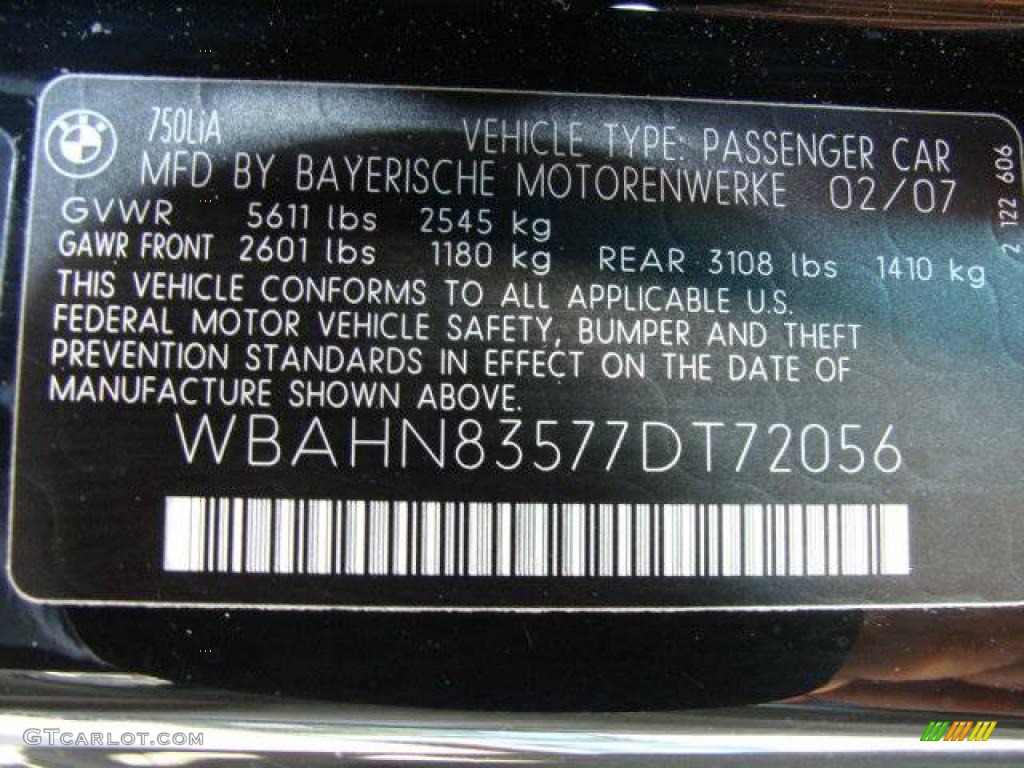 2007 7 Series 750Li Sedan - Jet Black / Black photo #26