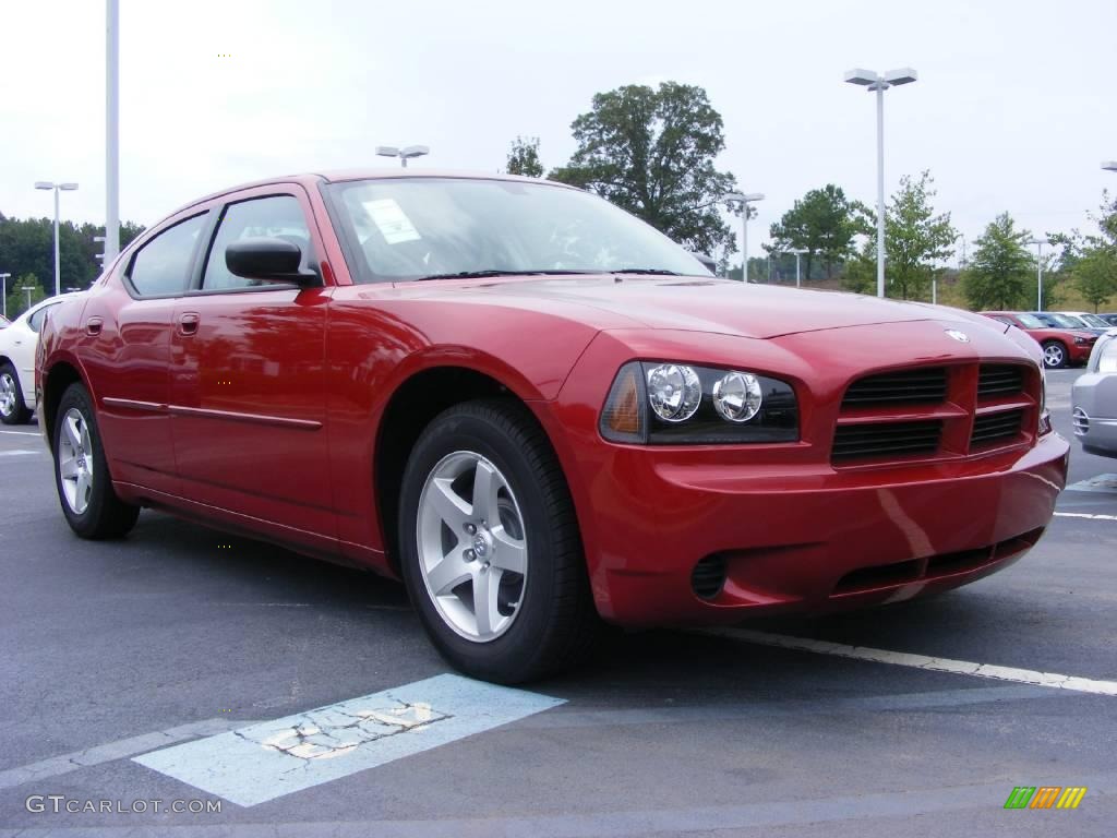 2009 Charger SE - Inferno Red Crystal Pearl / Dark Slate Gray photo #4