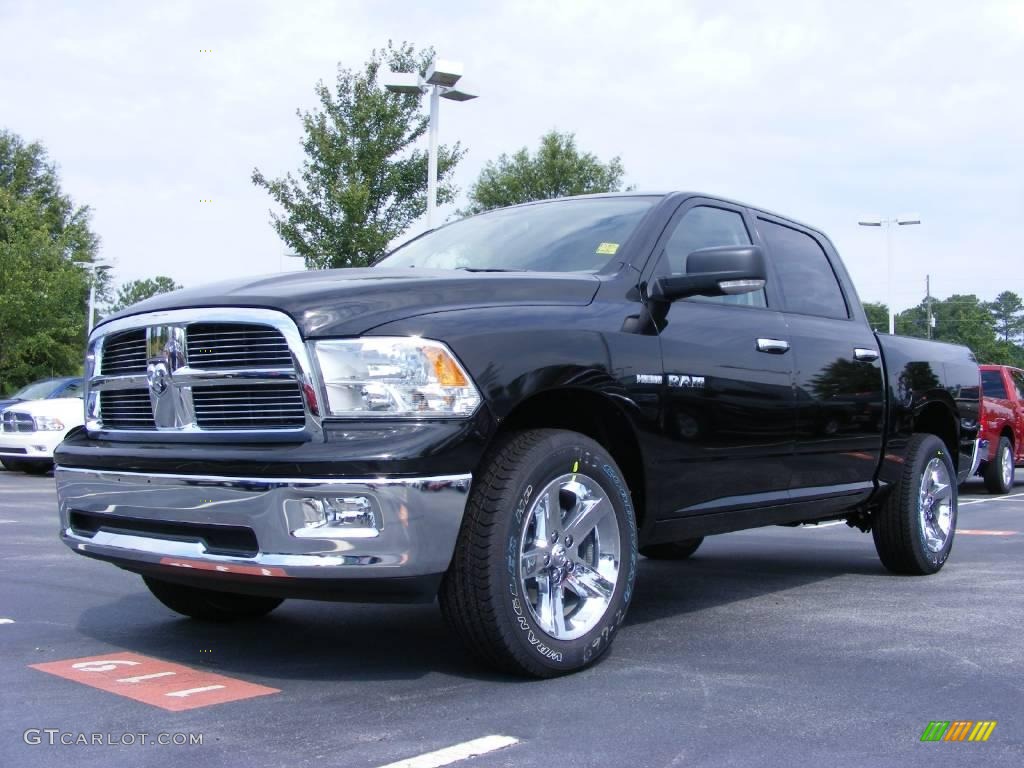 2009 Ram 1500 Big Horn Edition Crew Cab 4x4 - Brilliant Black Crystal Pearl / Dark Slate/Medium Graystone photo #1