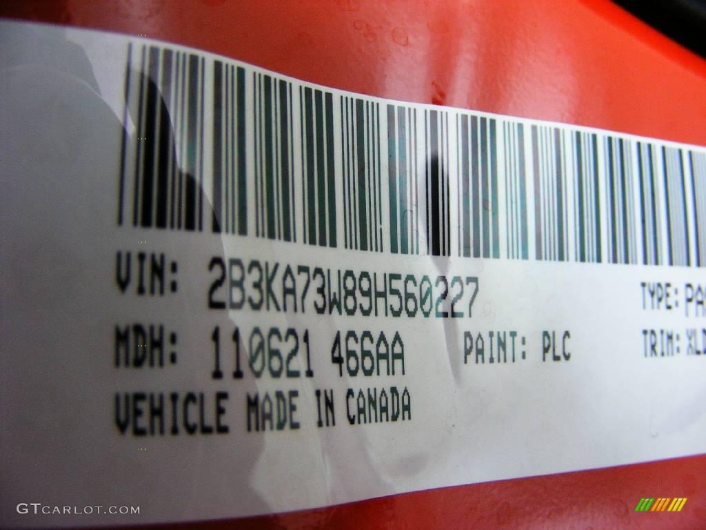 2009 Dodge Charger SRT-8 Super Bee Info Tag Photos