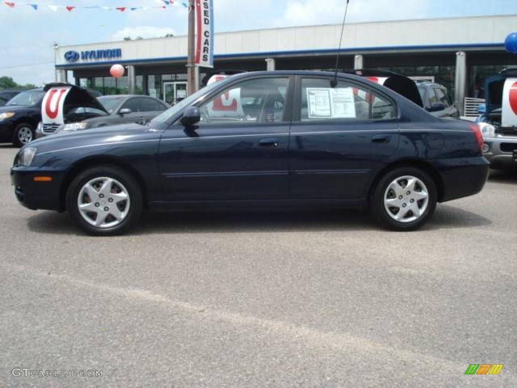 2006 Elantra GLS Sedan - Moonlit Dark Blue / Beige photo #2