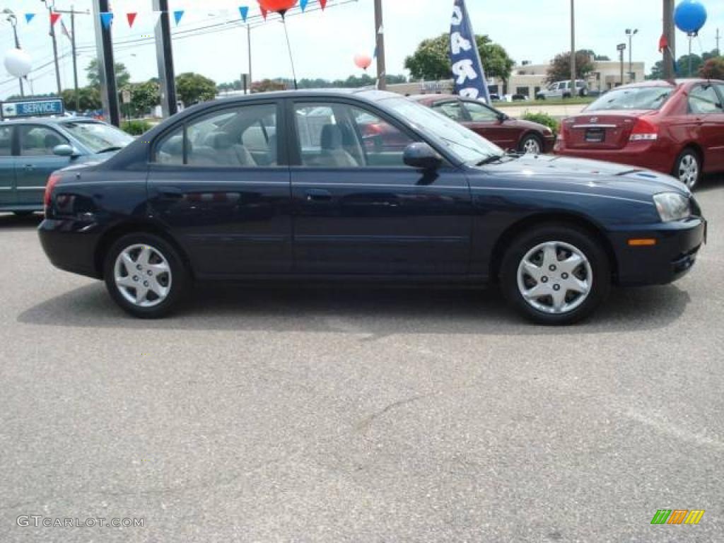 2006 Elantra GLS Sedan - Moonlit Dark Blue / Beige photo #5