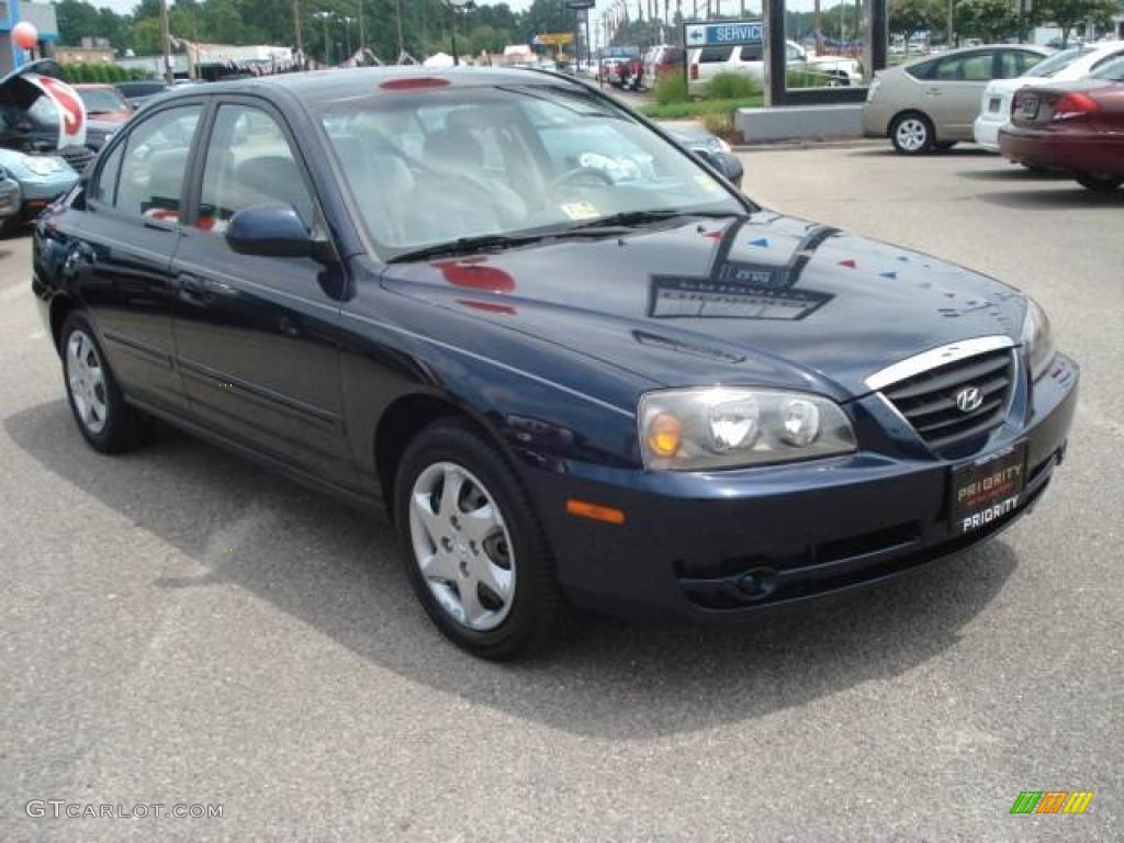 2006 Elantra GLS Sedan - Moonlit Dark Blue / Beige photo #6