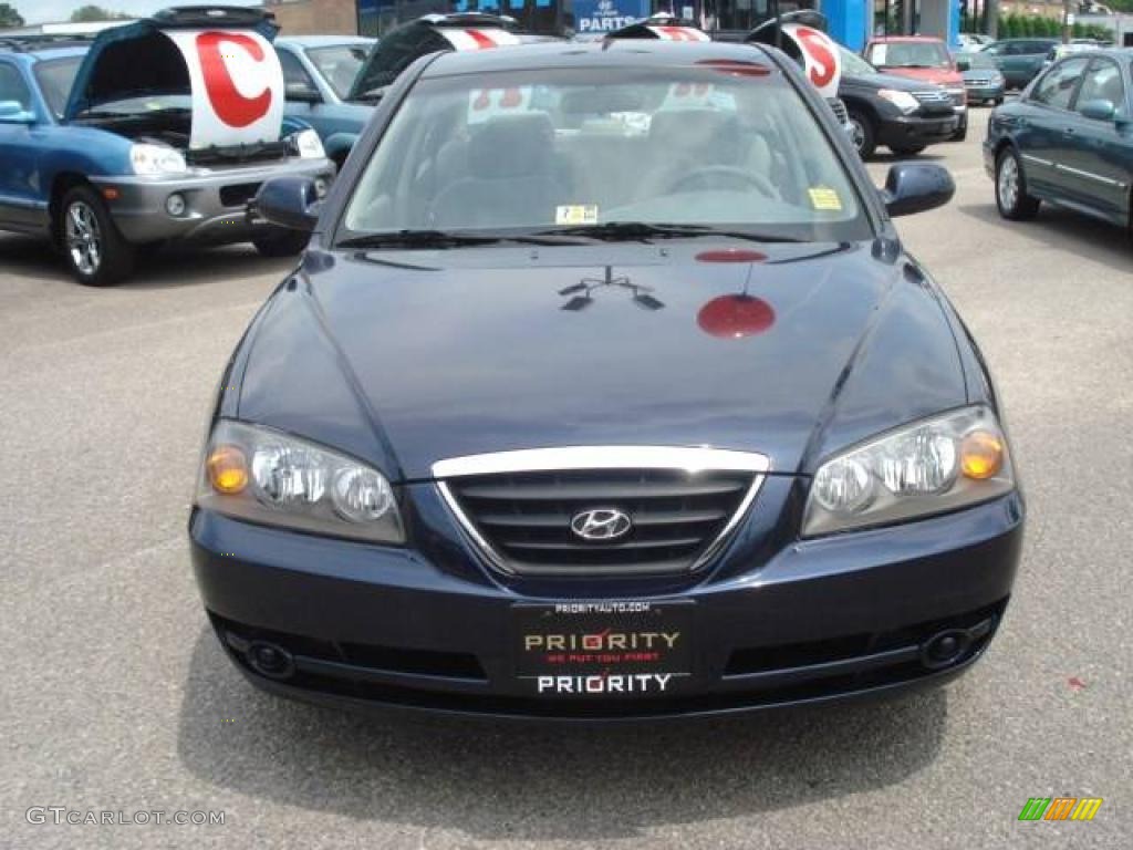 2006 Elantra GLS Sedan - Moonlit Dark Blue / Beige photo #7