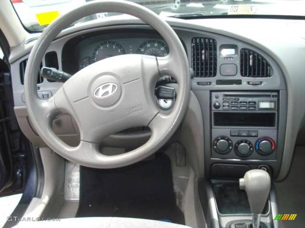 2006 Elantra GLS Sedan - Moonlit Dark Blue / Beige photo #10
