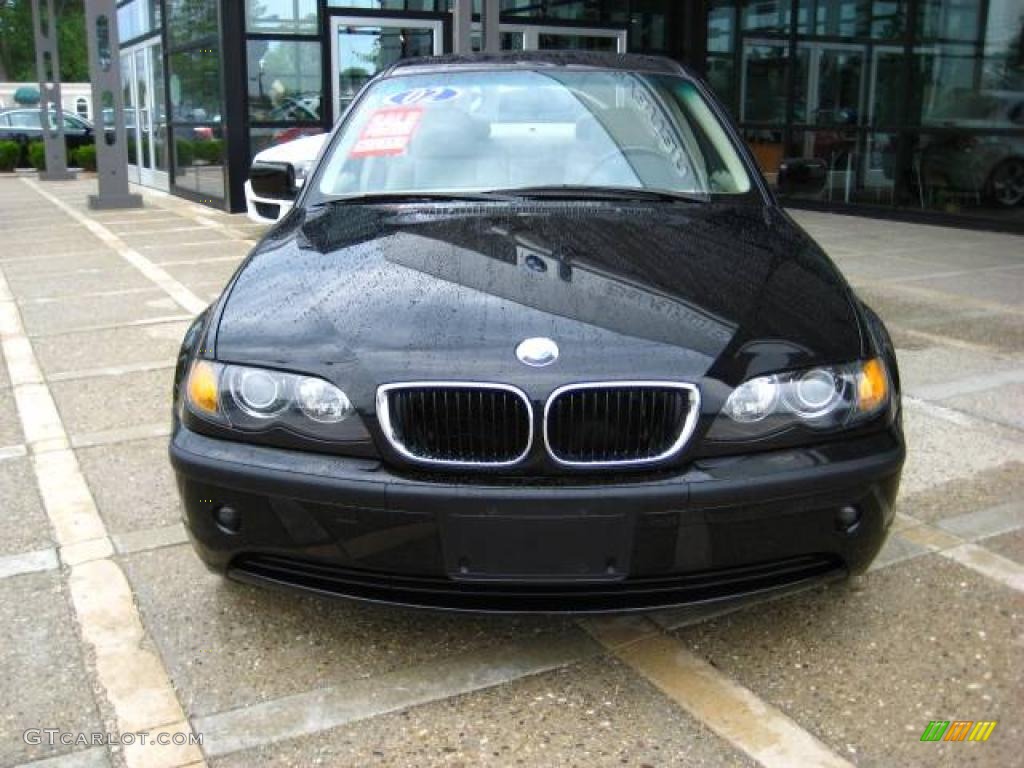 2002 3 Series 325i Sedan - Jet Black / Sand photo #3