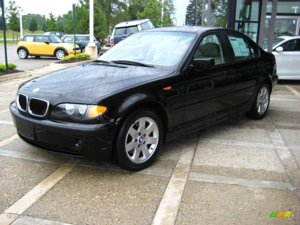 2002 3 Series 325i Sedan - Jet Black / Sand photo #4