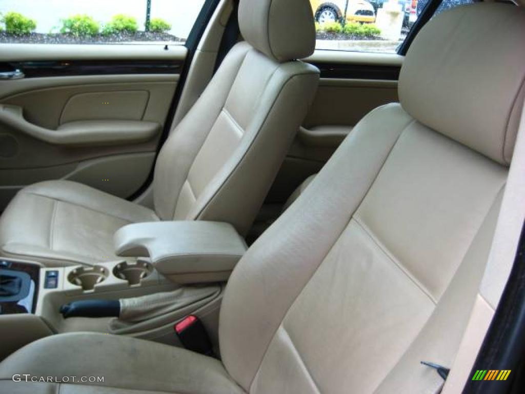 2002 3 Series 325i Sedan - Jet Black / Sand photo #13