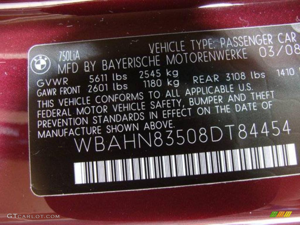 2008 7 Series 750Li Sedan - Barbera Red Metallic / Natural Brown photo #25