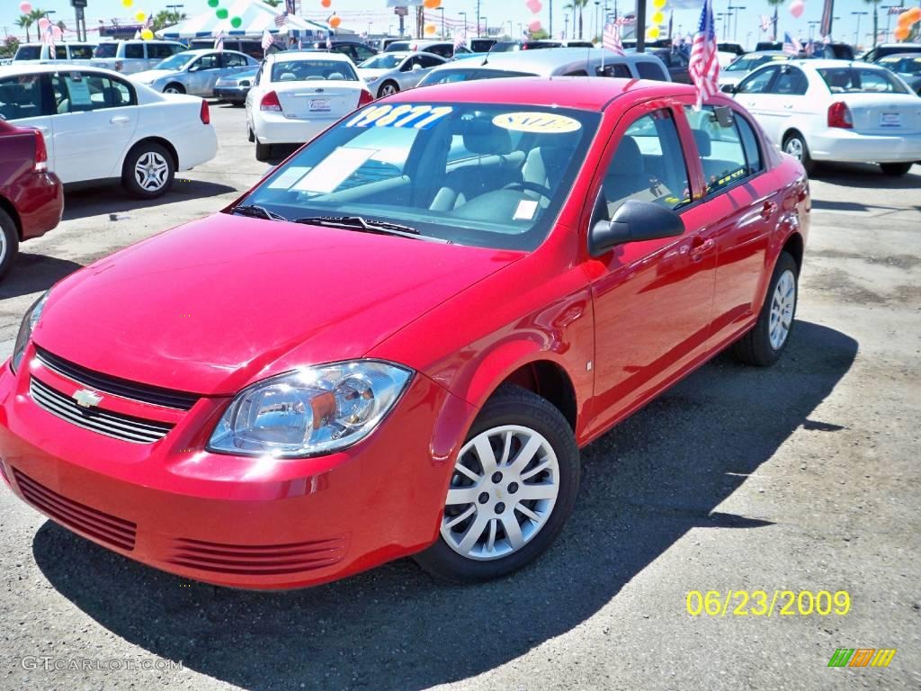 2009 Cobalt LS Sedan - Victory Red / Gray photo #1