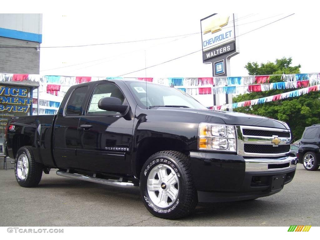 2009 Silverado 1500 LT Extended Cab 4x4 - Black / Light Titanium photo #3