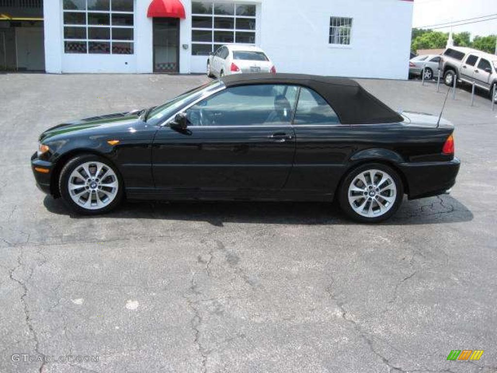 2004 3 Series 330i Convertible - Jet Black / Black photo #2