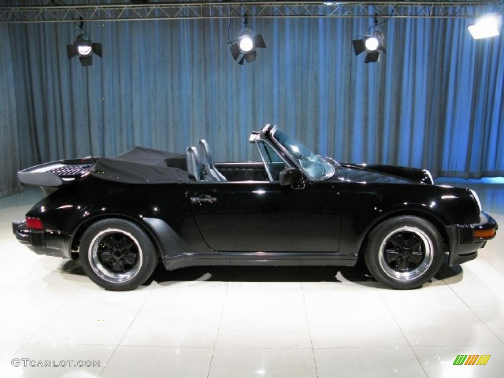 Black 1987 Porsche 911 Turbo Cabriolet Exterior Photo #14799651