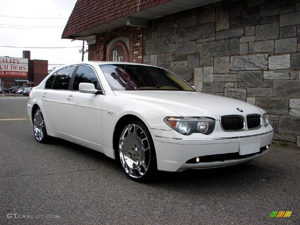 2003 7 Series 745Li Sedan - Alpine White / Dark Beige/Beige III photo #2