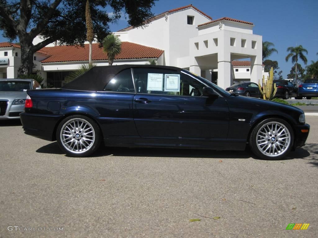 2002 3 Series 330i Convertible - Orient Blue Metallic / Black photo #4