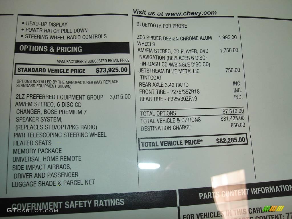 2009 Corvette Z06 - Jetstream Blue Metallic / Ebony photo #17