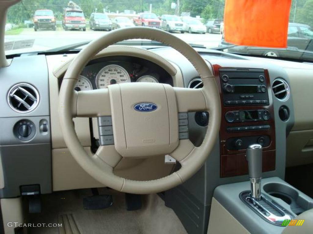 2005 F150 Lariat SuperCrew 4x4 - Medium Wedgewood Blue Metallic / Tan photo #12
