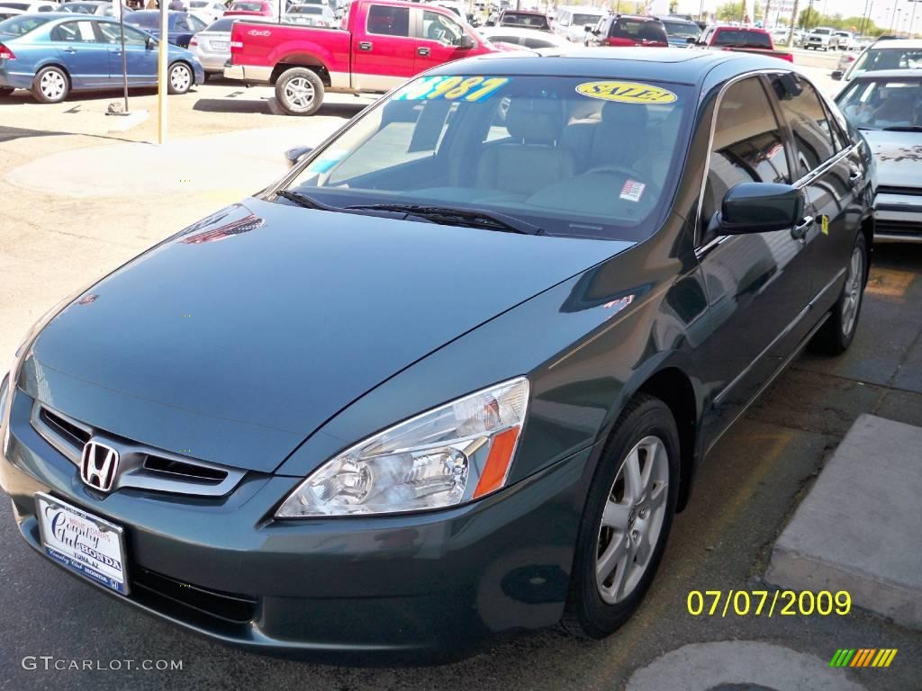 2005 Accord EX-L V6 Sedan - Deep Green Pearl / Ivory photo #1