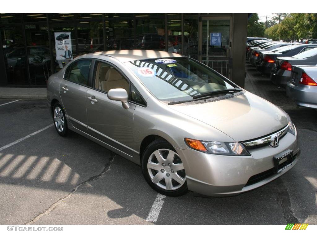 2006 Civic LX Sedan - Shoreline Mist Metallic / Ivory photo #3