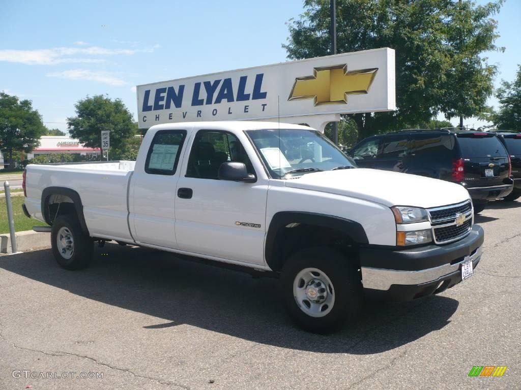 2007 Silverado 2500HD Work Truck Extended Cab - Summit White / Dark Titanium photo #1