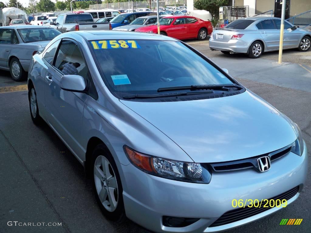 2007 Civic EX Coupe - Alabaster Silver Metallic / Black photo #2