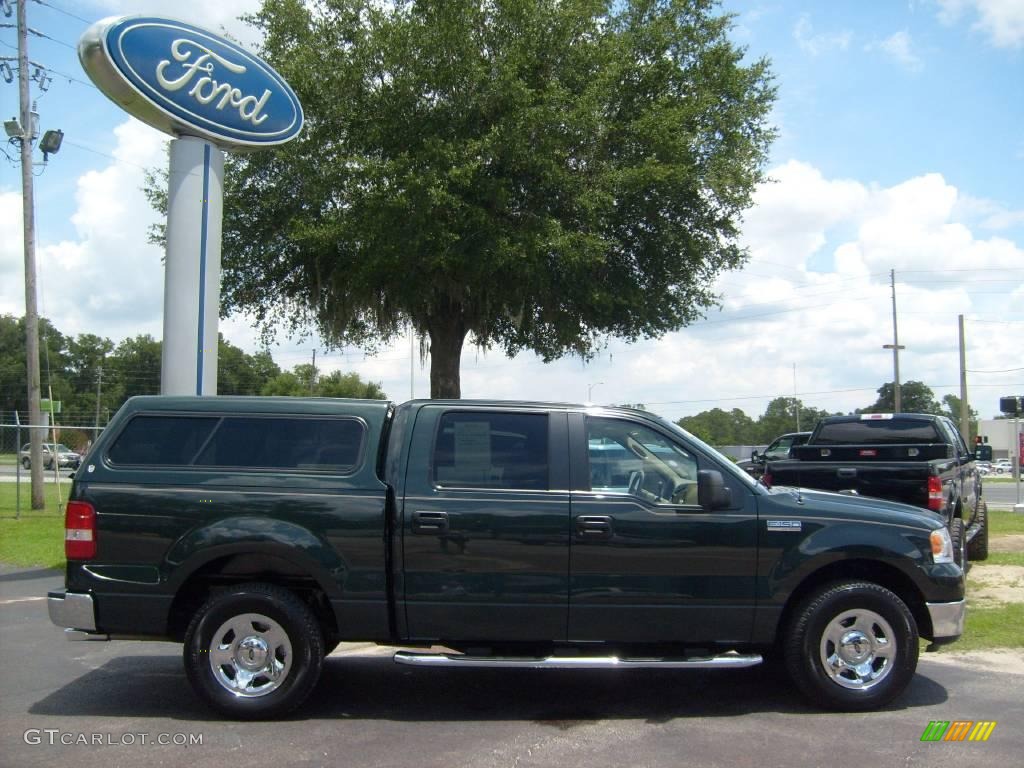 2005 F150 XLT SuperCrew - Aspen Green Metallic / Tan photo #2