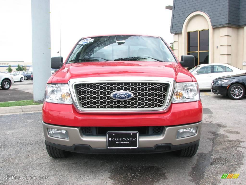 2004 F150 Lariat SuperCrew - Bright Red / Tan photo #2