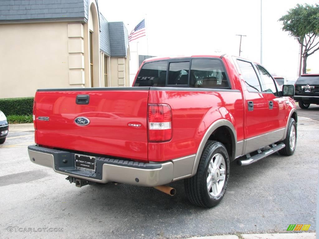 2004 F150 Lariat SuperCrew - Bright Red / Tan photo #6
