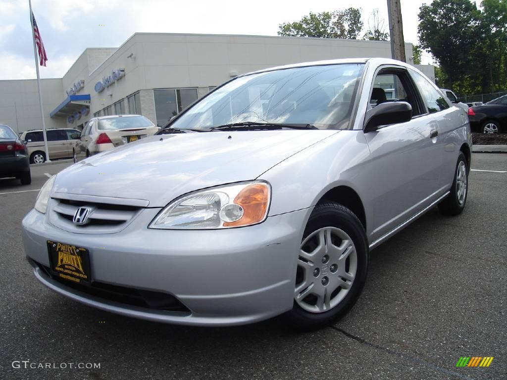 2002 Civic DX Coupe - Satin Silver Metallic / Black photo #1