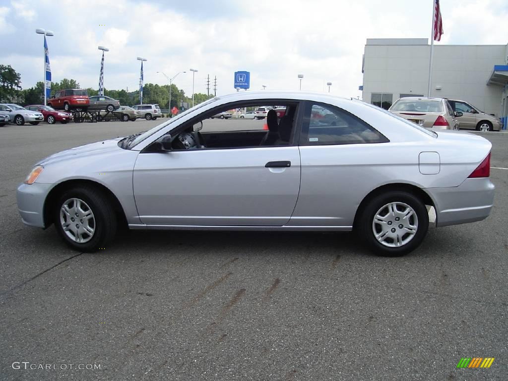 2002 Civic DX Coupe - Satin Silver Metallic / Black photo #2