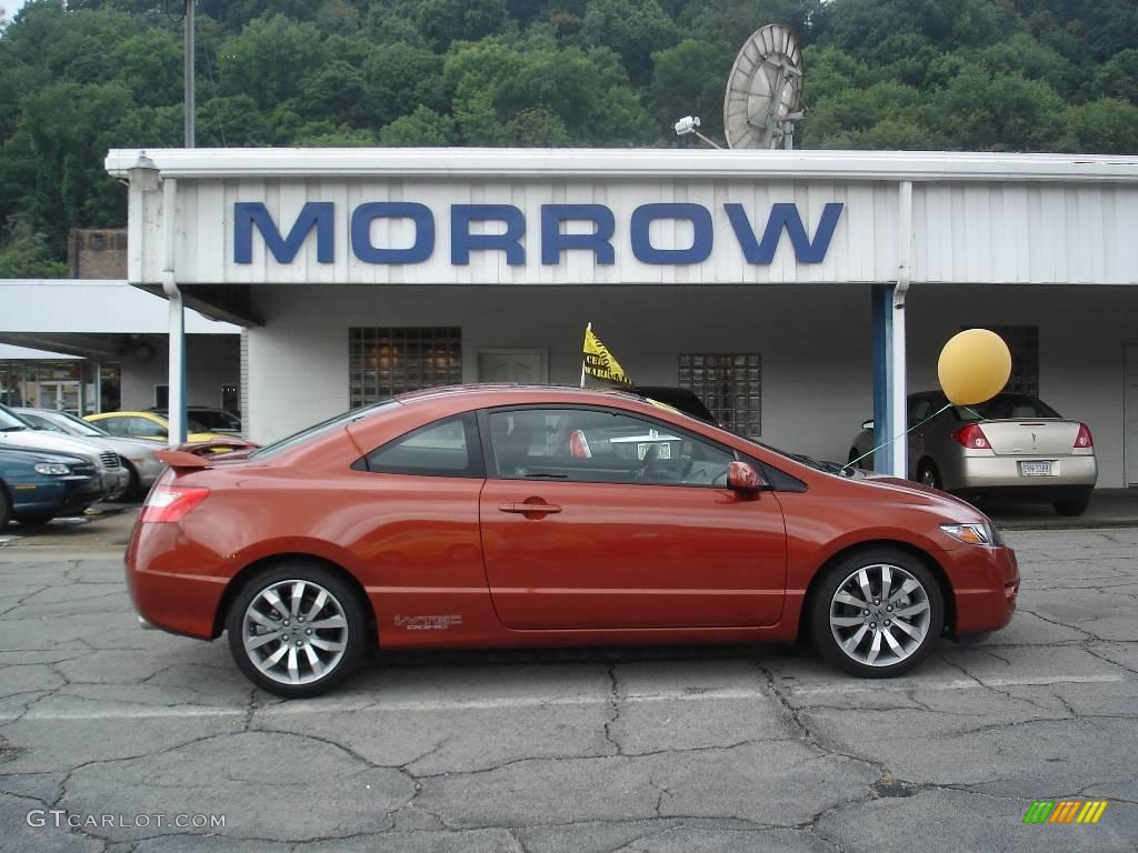 2009 Civic Si Coupe - Redline Orange Pearl / Black photo #1